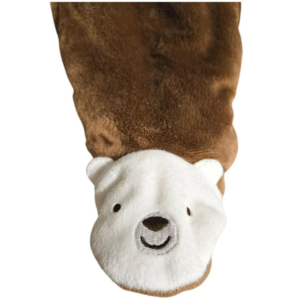 Carter's Brown Bear Hooded Soft Fleece One Piece Snowsuit Baby Size 3 Months
